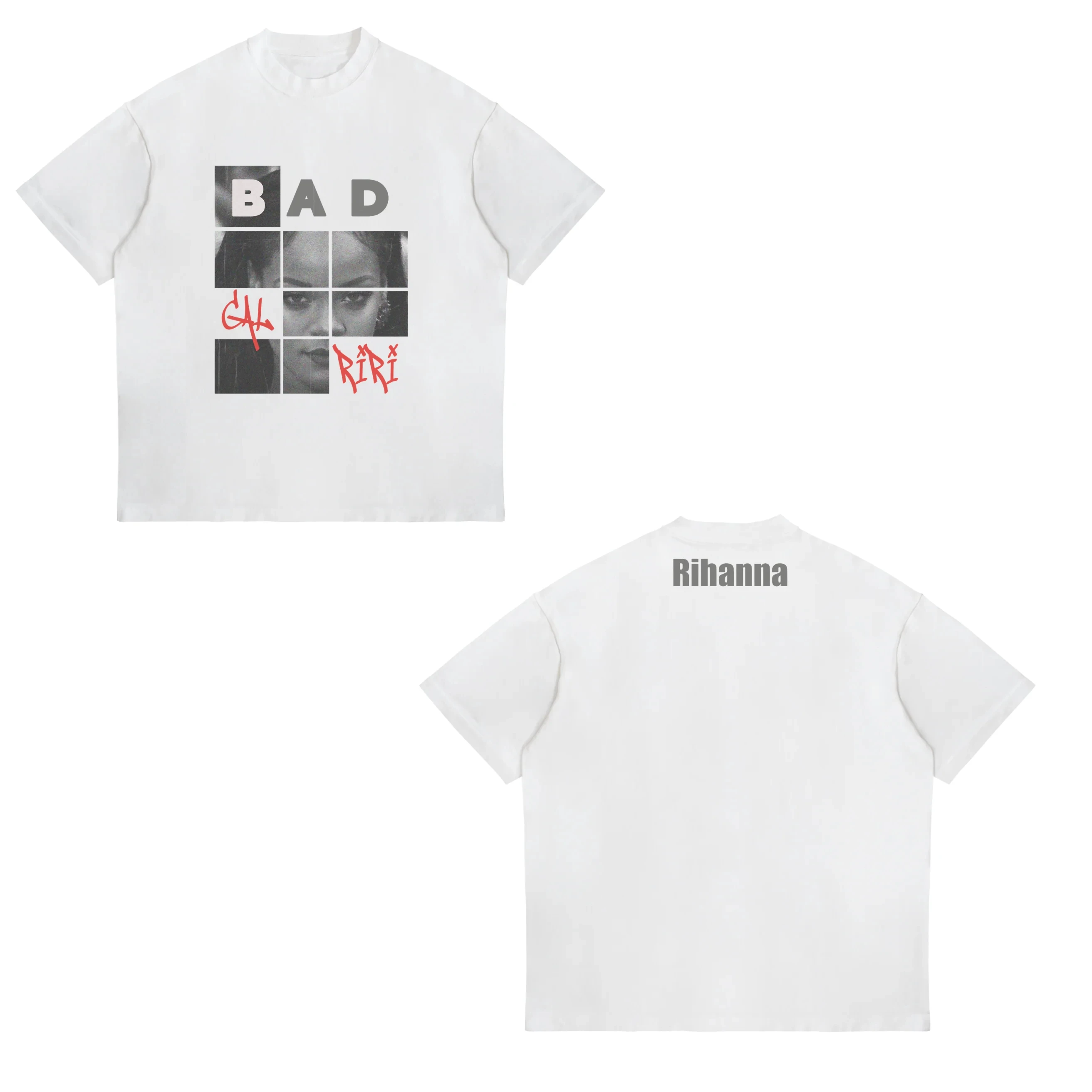 Rihanna Flipping It Graphic Patterned Print T-shirt Summer Luxury Brand Pure Cotton T-shirts for Men and Women Short Sleeves