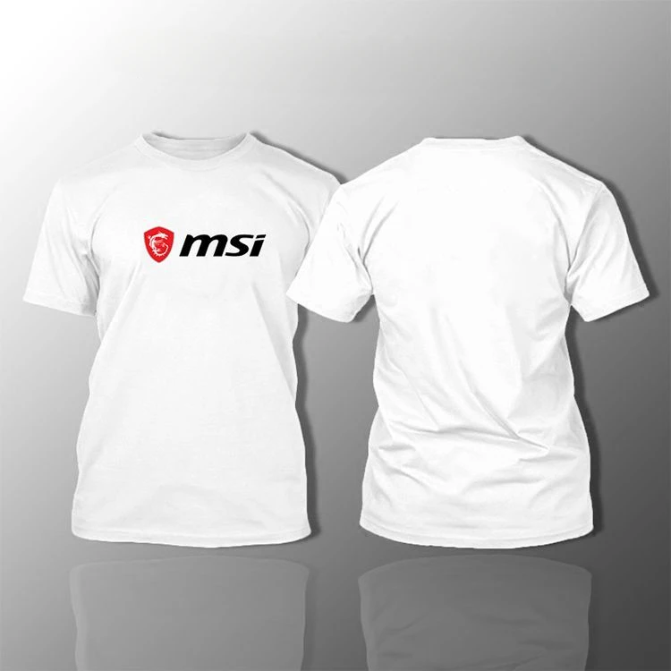 MSI Red Dragon Logo Round-neck Short-sleeved T-shirt Computer City Geek Workwear Faith Clothing Men's Casual Top
