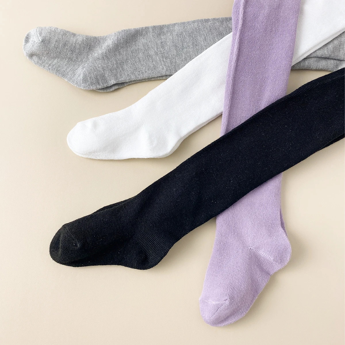 4 PCS Multi-Occasion Solid Baby Toddler Leggings Socks – Children Girl Kid Tights for School, Play & Performance