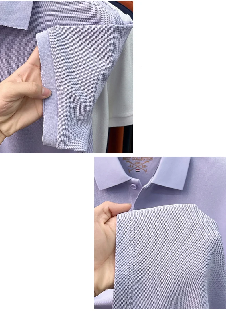 High end luxury brand silk cotton short sleeve polo shirt summer comfort men's T-shirt Paul Pony embroidered business casual top