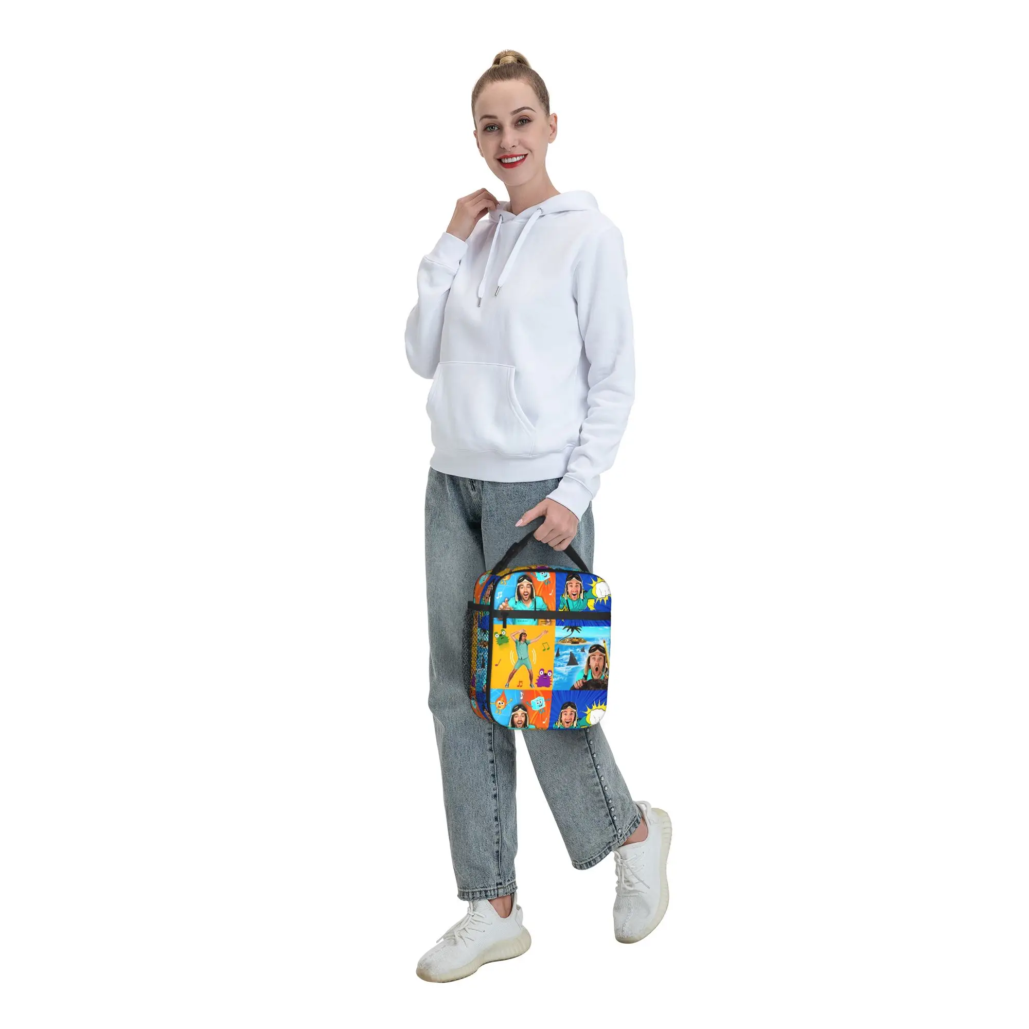 Danny Go Animated Programs Lunch Bag Cute Lunch Box Portable Zipper Thermal Lunch Bags For Men Waterproof Print Cooler Bag