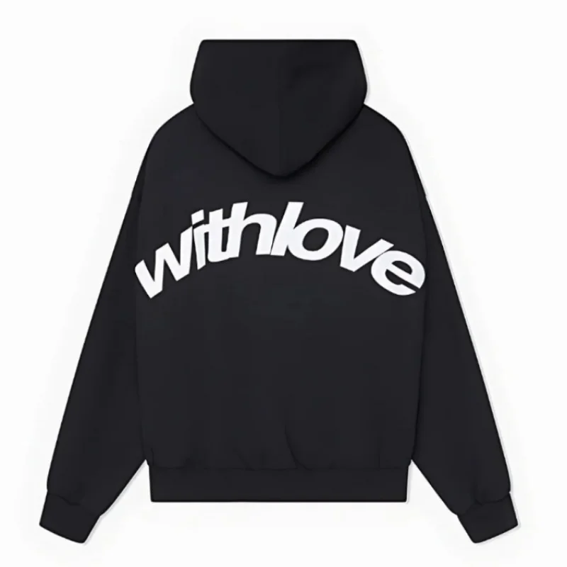 European and American Cross Border Simple and Versatile Men's Women's Printed Hoodie American Couple Retro Loose Trendy Brand