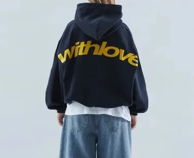 European and American Cross Border Simple and Versatile Men's Women's Printed Hoodie American Couple Retro Loose Trendy Brand