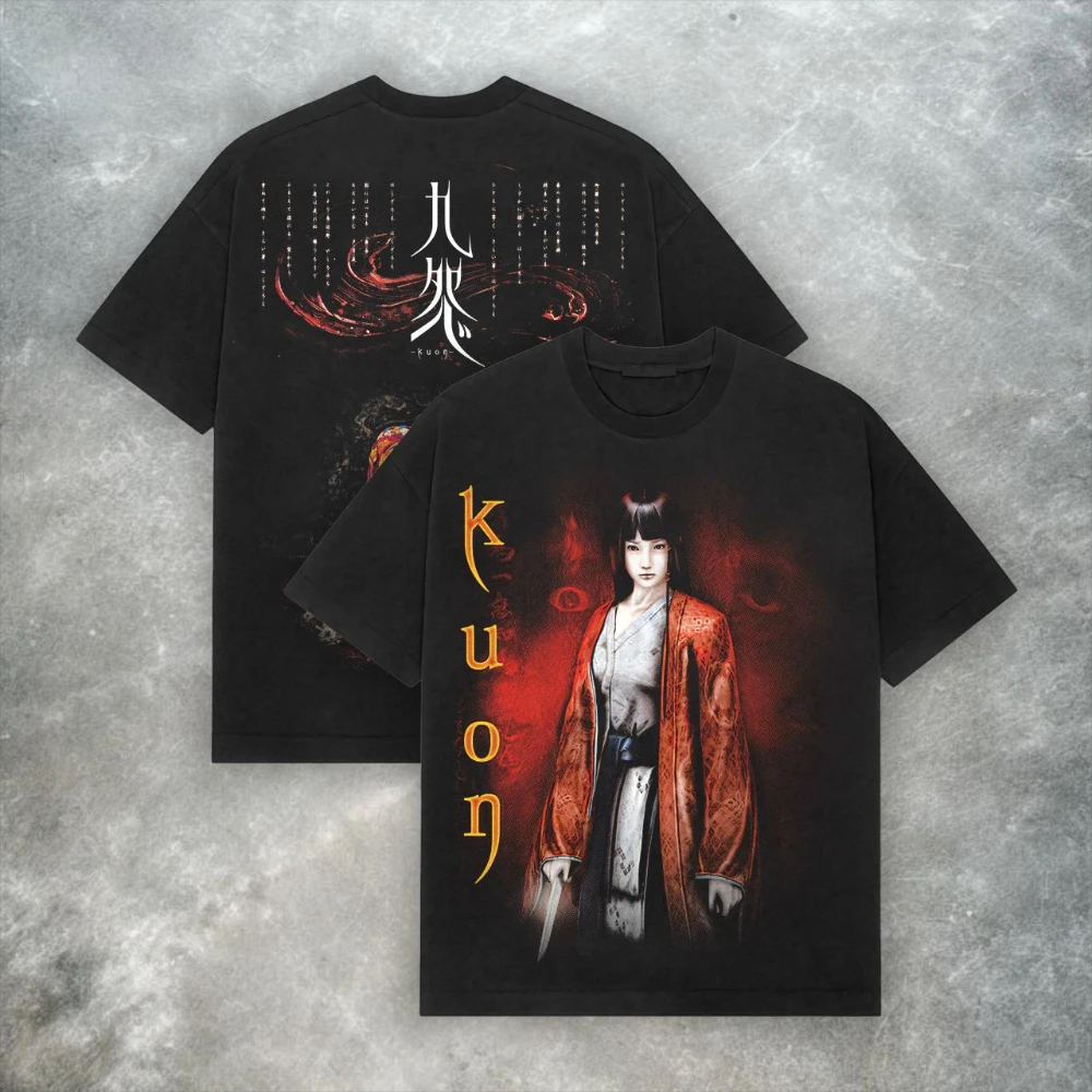 Kuon T-shirts – From Software Horror Games, Y2K Grunge Style T-shirts Casual Pure Cotton Couple All-Season Streetwear Shirts