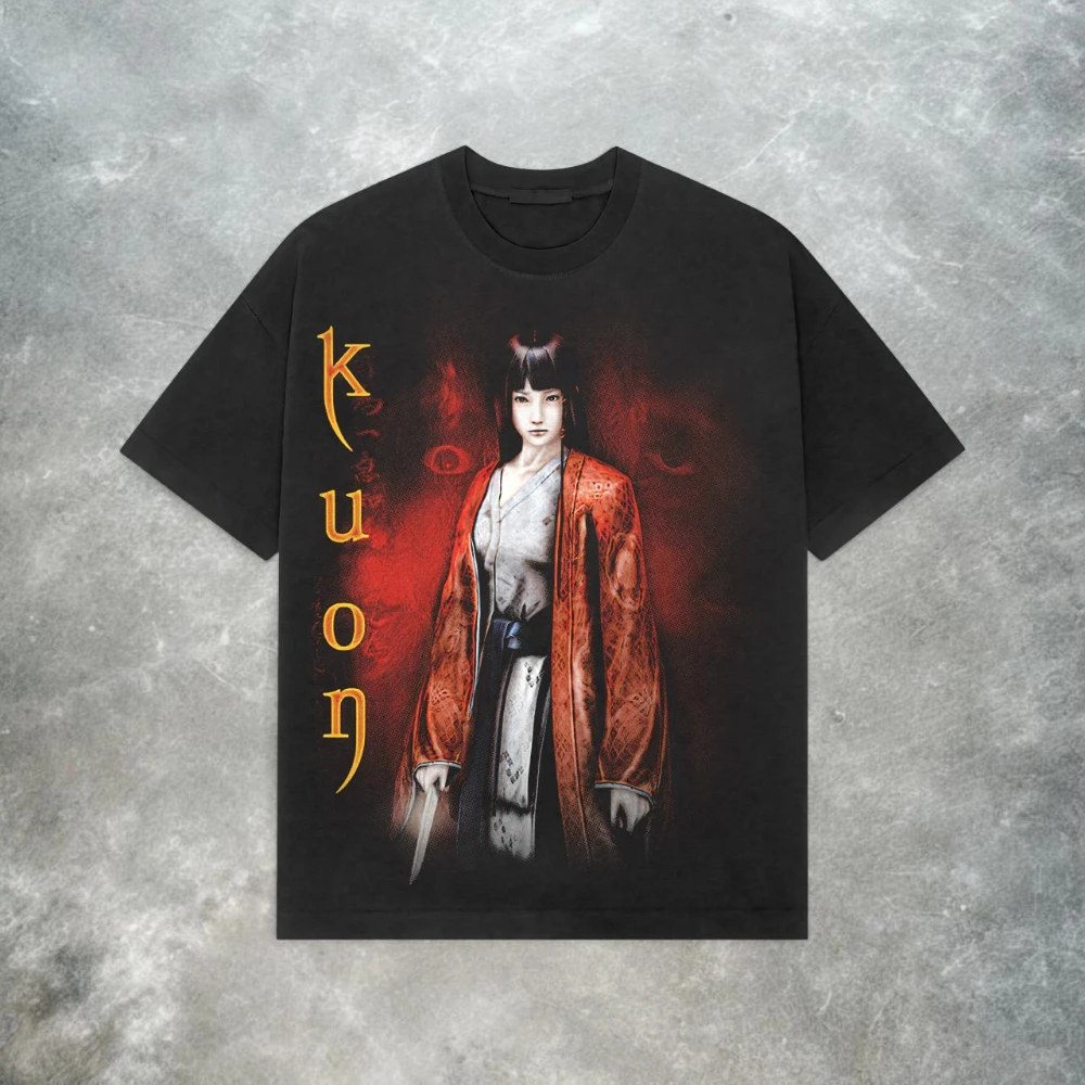 Kuon T-shirts – From Software Horror Games, Y2K Grunge Style T-shirts Casual Pure Cotton Couple All-Season Streetwear Shirts