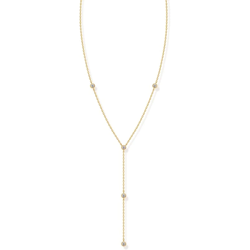 OXTAO 3.0mm Long Chain Moissanite Y Drop Necklace for Women Vintage Tassel Choker Necklace Aesthetics Jewelry 14K Gold Filled