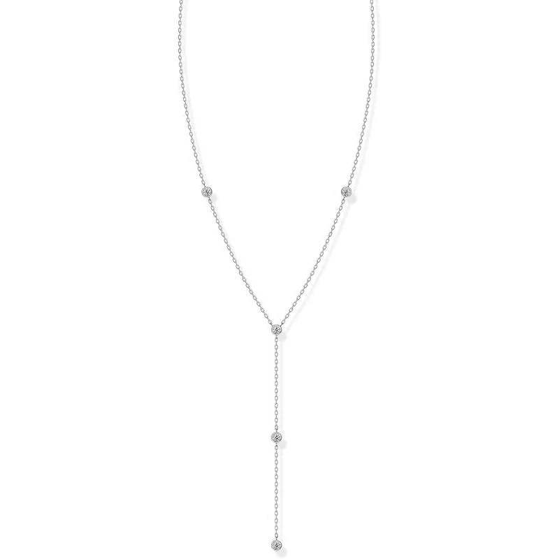 OXTAO 3.0mm Long Chain Moissanite Y Drop Necklace for Women Vintage Tassel Choker Necklace Aesthetics Jewelry 14K Gold Filled