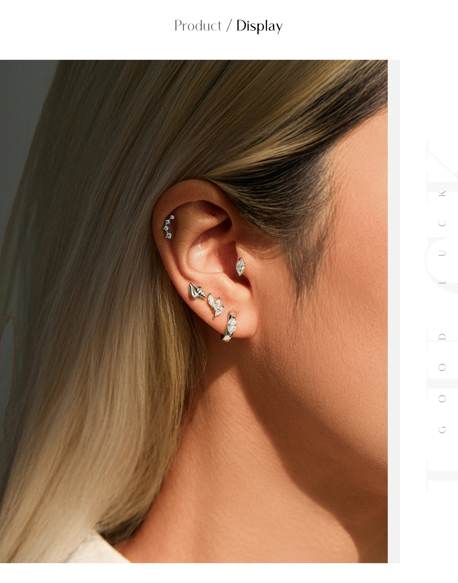 MODIAN 0.3CT Marquise Cut Moissanite Cartilage Ear 925 Sterling Sliver Earrings Heart Screw Stud Earrings For Women Fine Jewelry