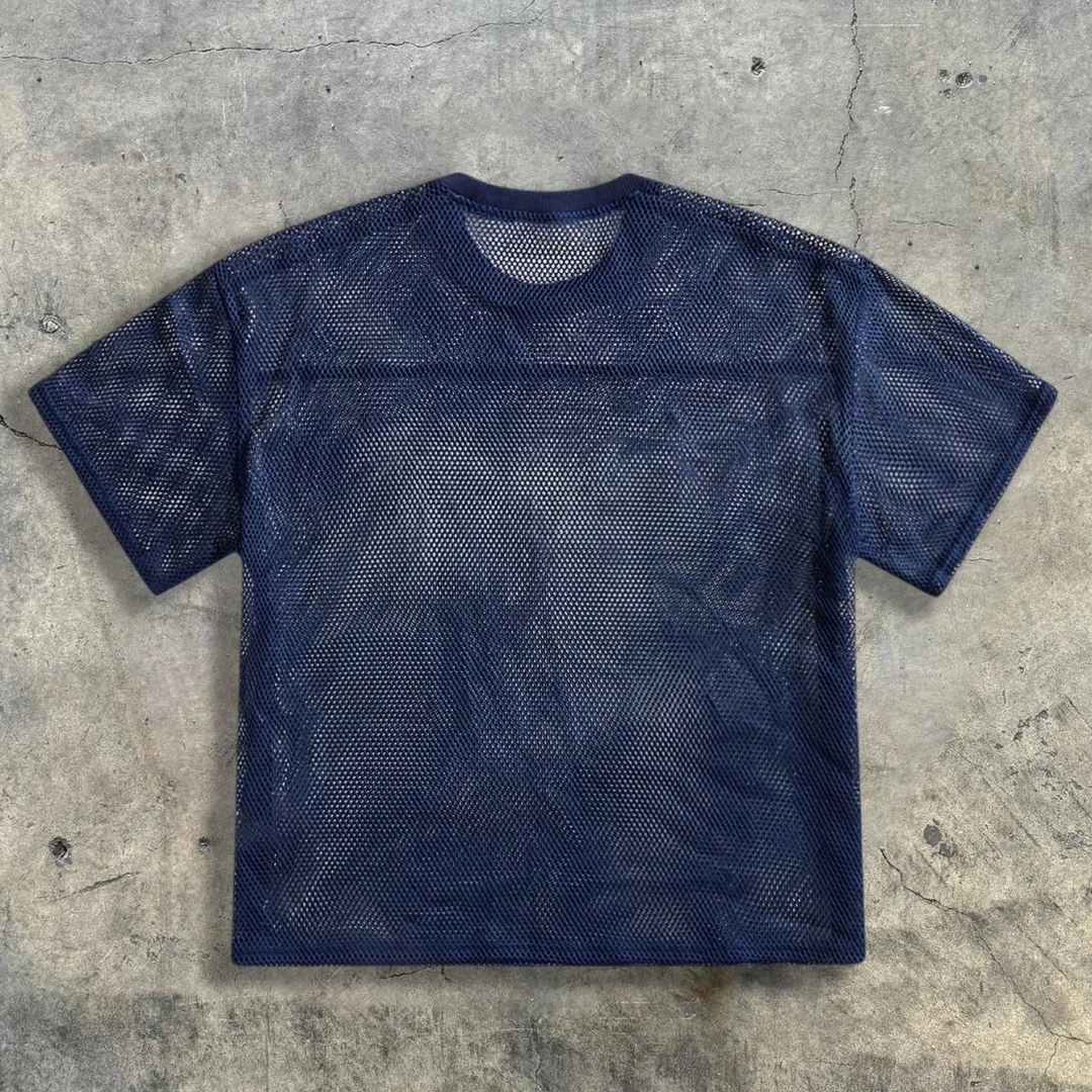 Men Mesh T Shirt Summer Casual Sport Short Sleeve Breathable 95 Print Loose Fit Streetwear for Daily Workout Outdoor Activities