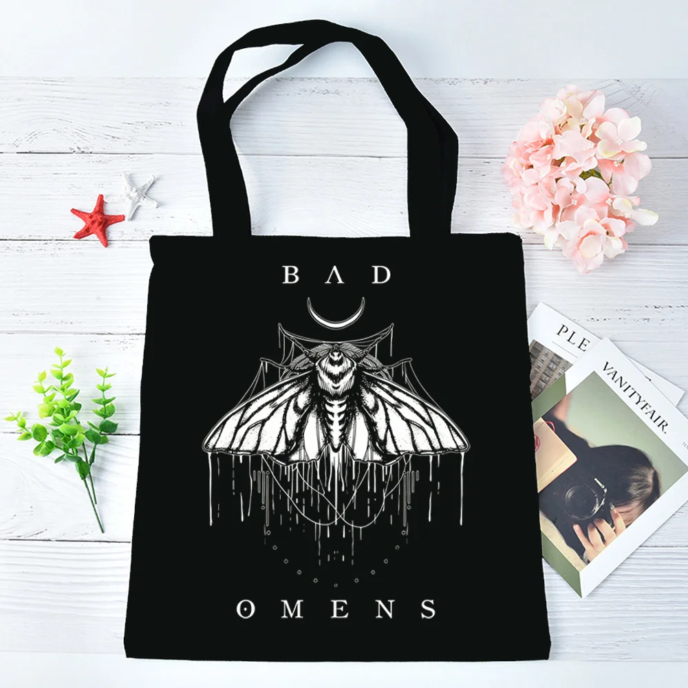 Bad Omens tote bag y2k shopping einkaufstasche grocery foldable femme
