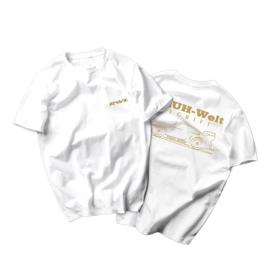 Japanese Classic JDM Poten Clean RWB Motorcycle Printed T-shirt Men's Clothing Women Cotton Tee Harajuku Y2k 2026 Summer Tops