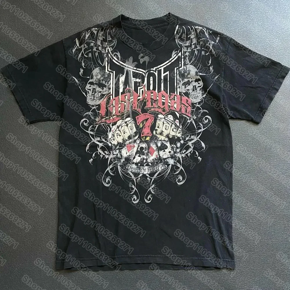 Hip Hop T-Shirt Streetwear Women Vintage Graphic American Style Fashion Baggy Pure Tops Leisure Couple Short Sleeves Clothing