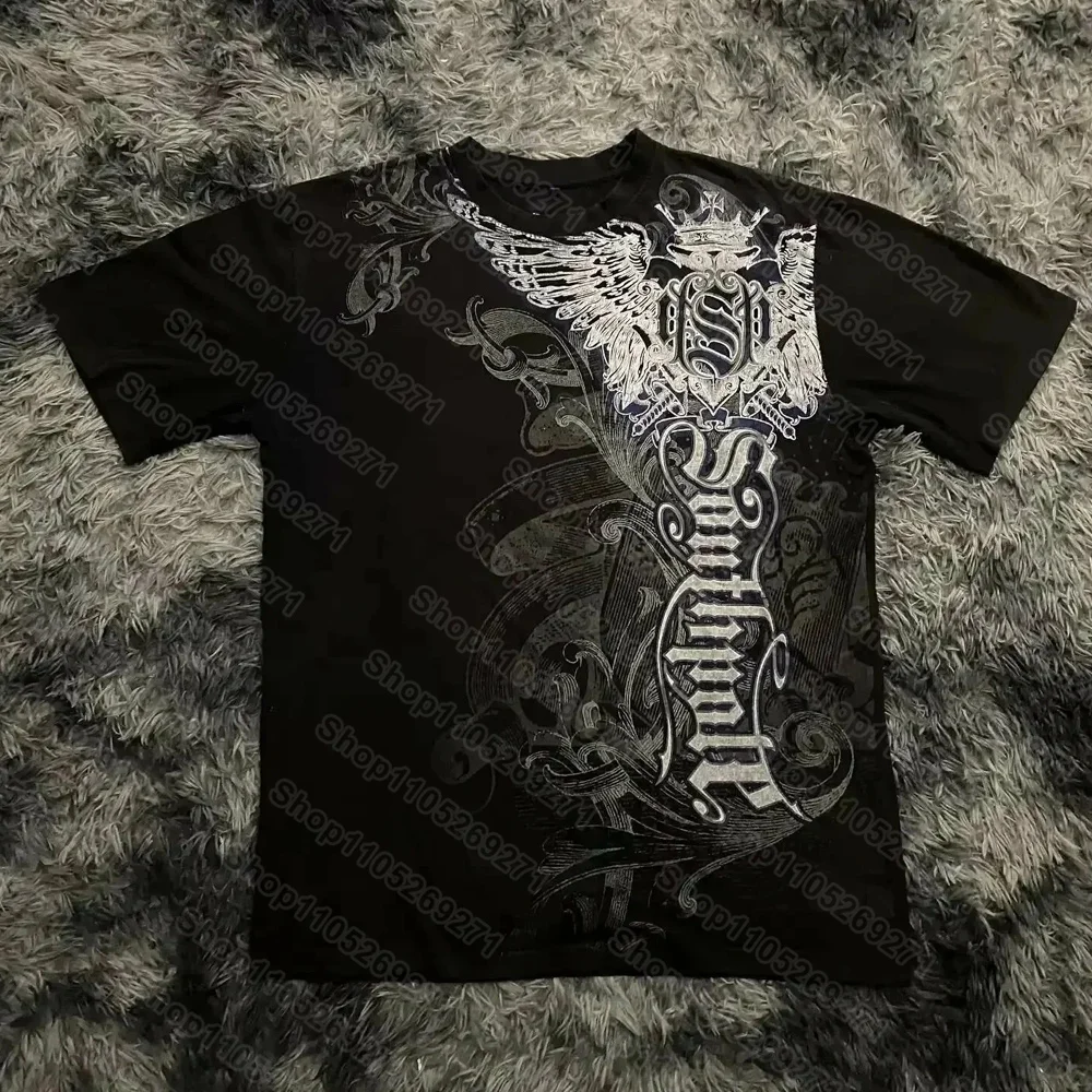 Hip Hop T-Shirt Streetwear Women Vintage Graphic American Style Fashion Baggy Pure Tops Leisure Couple Short Sleeves Clothing