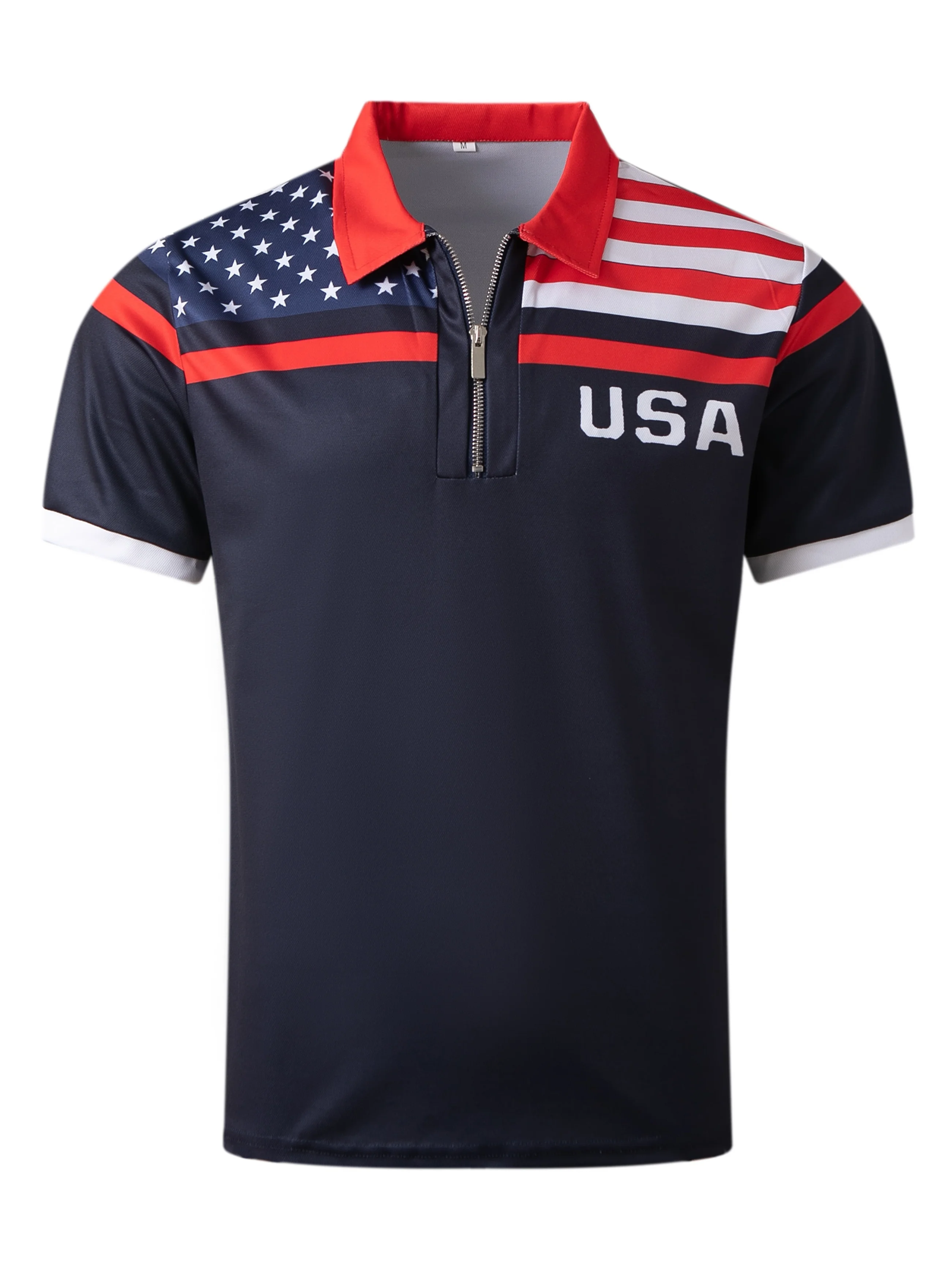 2026 Summer New Style Men's Zippered Polo Shirt with 3D Pattern Print for Street Casual Fashion Comfortable and Soft
