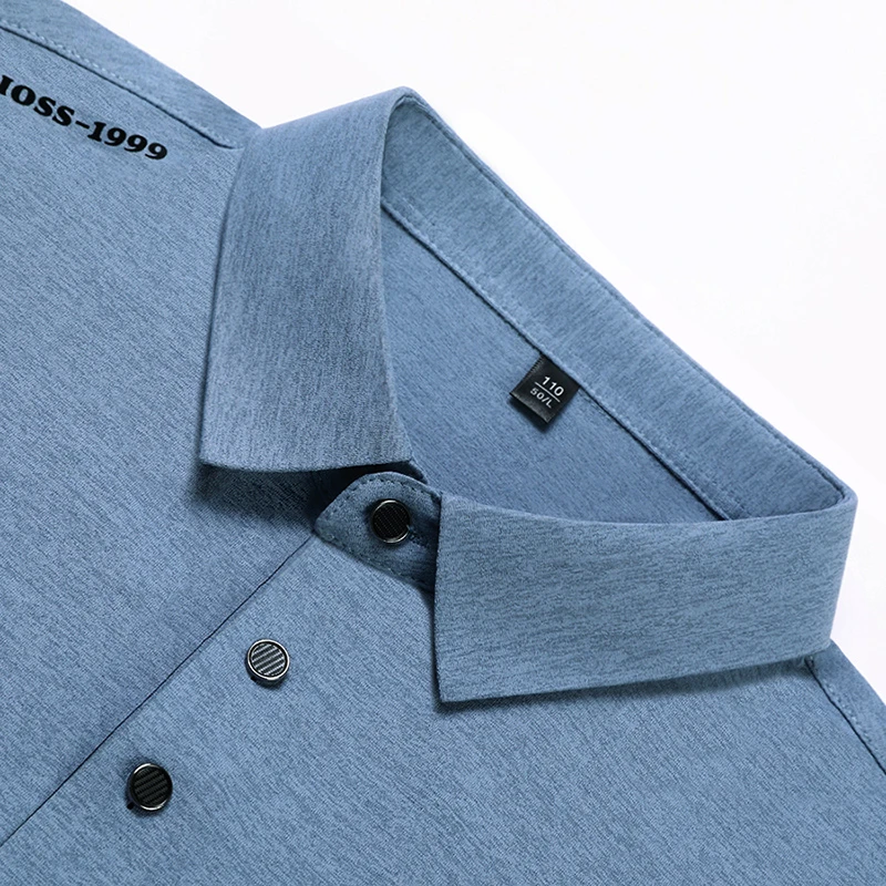 Casual Men Short Sleeve Polo Shirt Ice Silk Waffle Fabric Breathable Summer Business Formal Top