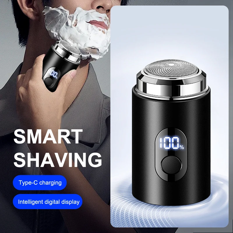 Men Electric Mini Shaver Rechargeable Type-c Charging Car Portable Led Digital Display Wet & Dry Shaver Men Women Home Razor.