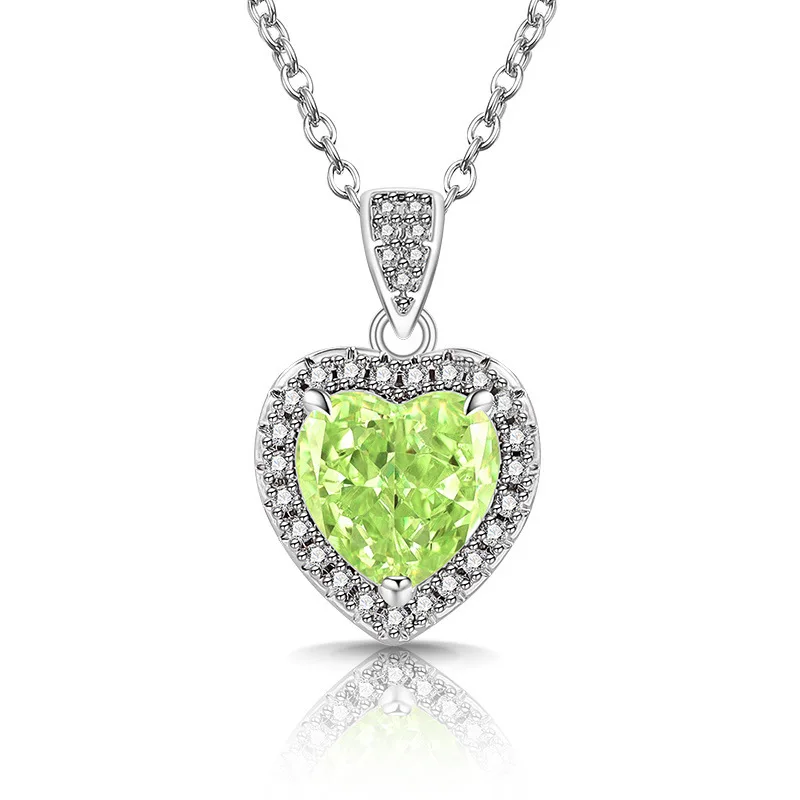 925 Sterling Silver Fashion Light Luxury Ice Flower Cut Love Crystal Zircon Necklace Birthday Party Anniversary Gift