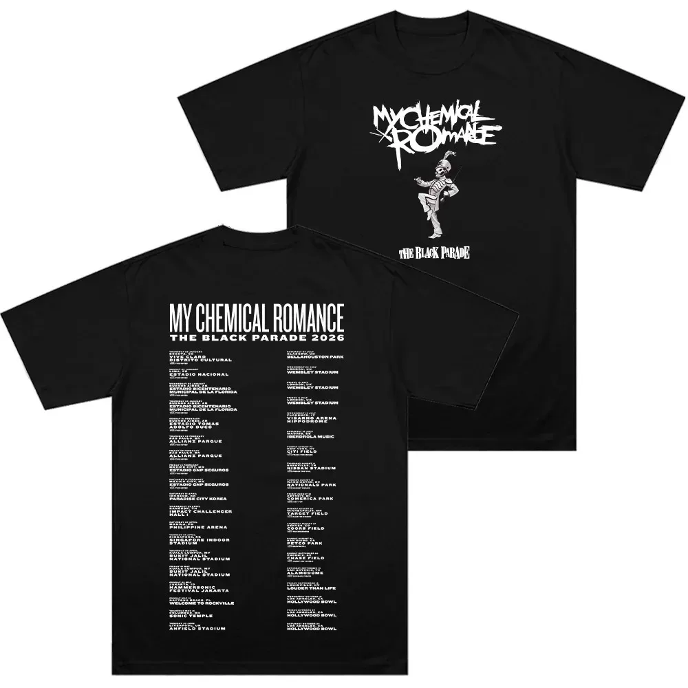 My Chemical Romance The Black Parade 2026 Tour T-Shirt, Unisex Pure Cotton Stylish Graphic Casual Comfort Short-Sleeve T-Shirt