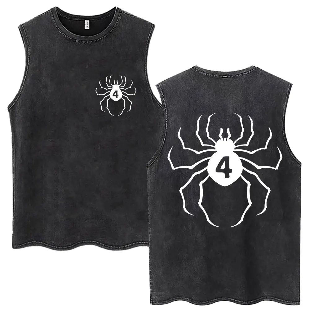 Vintage Washed Anime Hunter X Hunter Tank Tops Kite Phantom Troupe Hisoka Chrollo Sleeveless T-shirt Men Women 100% Cotton Vests