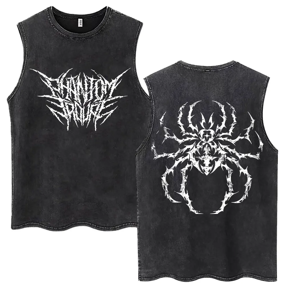 Vintage Washed Anime Hunter X Hunter Tank Tops Kite Phantom Troupe Hisoka Chrollo Sleeveless T-shirt Men Women 100% Cotton Vests