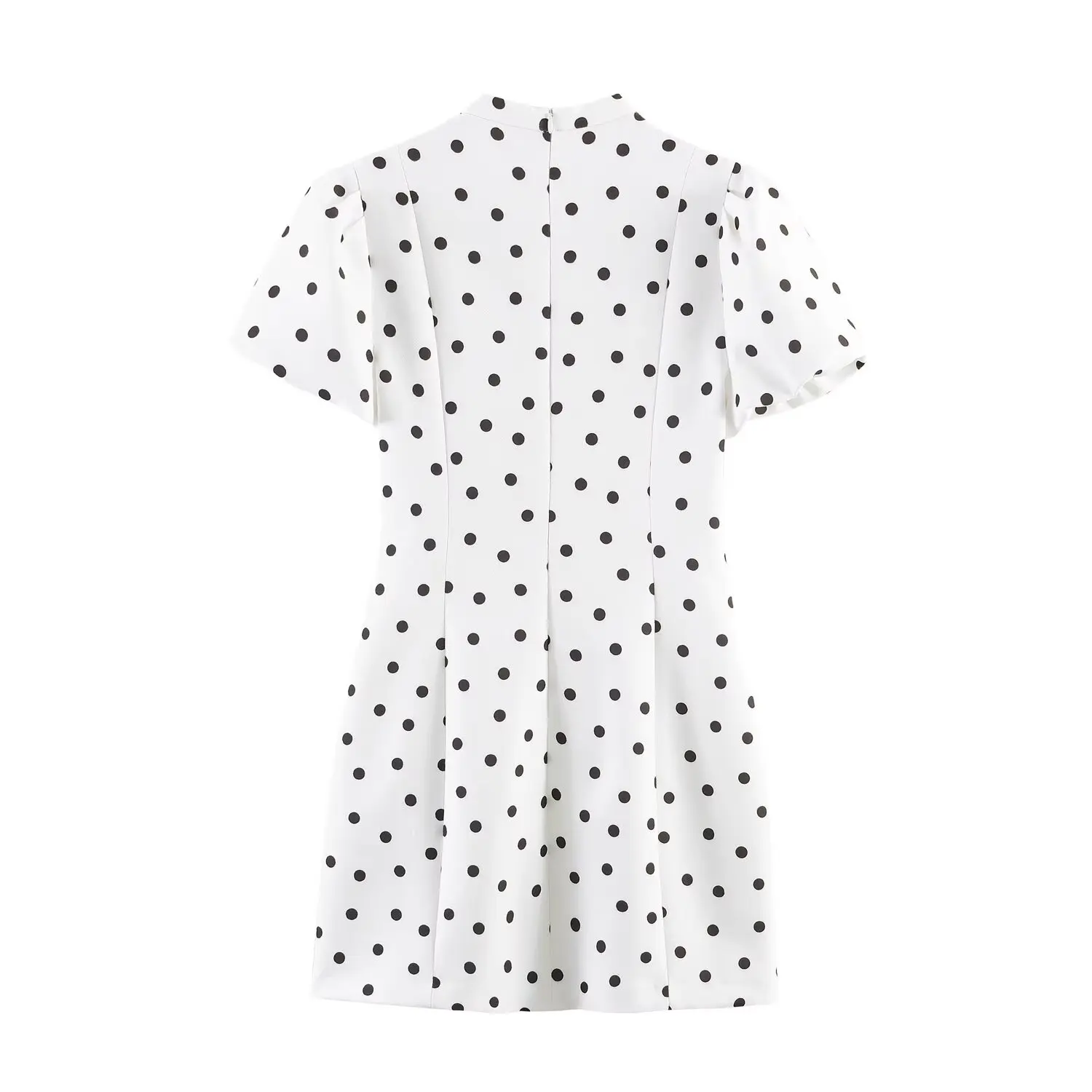 TFMLN Summer Women's Polka Dot Waist Defining Dress Sexy V Neck Short Sleeve Elegant Commuting Clothes Casual Lady Short Dress