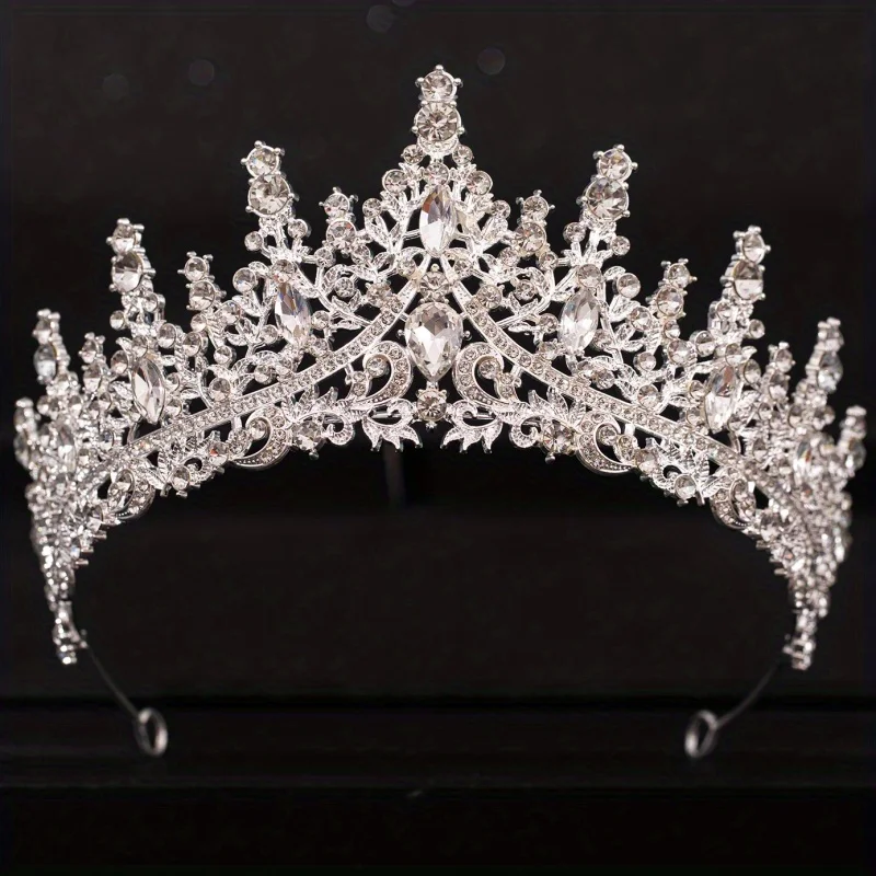 Baroque Crystal Tiaras And Crowns For Women Rhinestone Prom Diadem Headband Bridal Wedding Hair Accessories Jewelry Crown Tiara