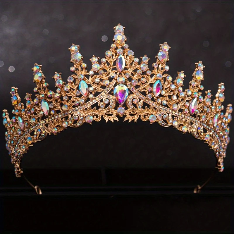Baroque Crystal Tiaras And Crowns For Women Rhinestone Prom Diadem Headband Bridal Wedding Hair Accessories Jewelry Crown Tiara