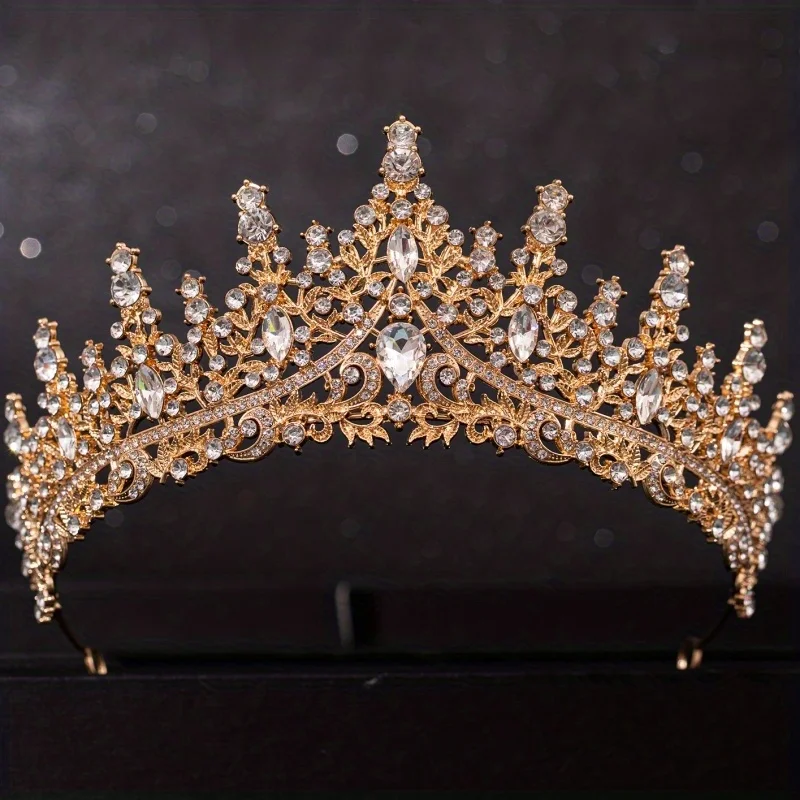 Baroque Crystal Tiaras And Crowns For Women Rhinestone Prom Diadem Headband Bridal Wedding Hair Accessories Jewelry Crown Tiara