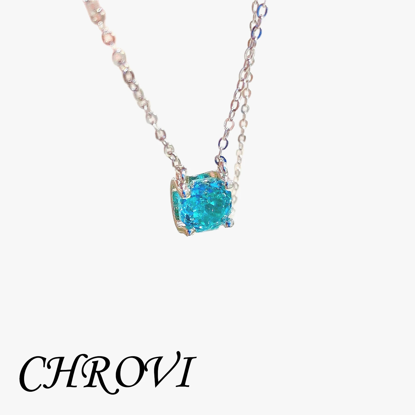 Luxury-Style 925 Sterling Silver Millennium Rose Necklace with Diamonds and Glittering Lockbone Chain for Women