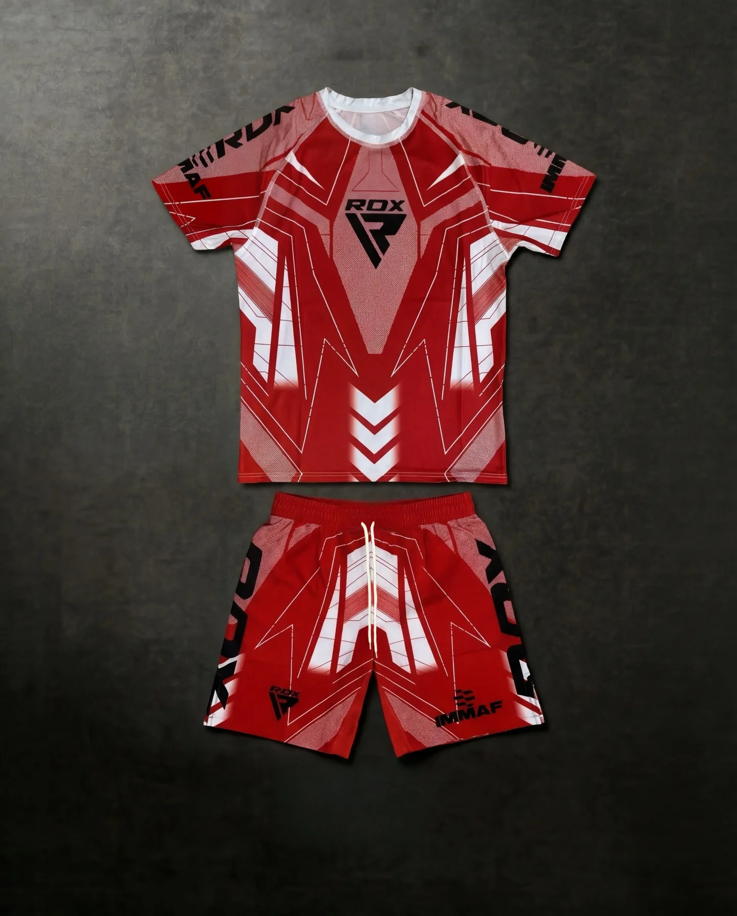Men's Blue Black Geometric Rash Guard & Shorts Quick Dry MMA Style Compression Sport Set Breathable Athletic Training Uniform