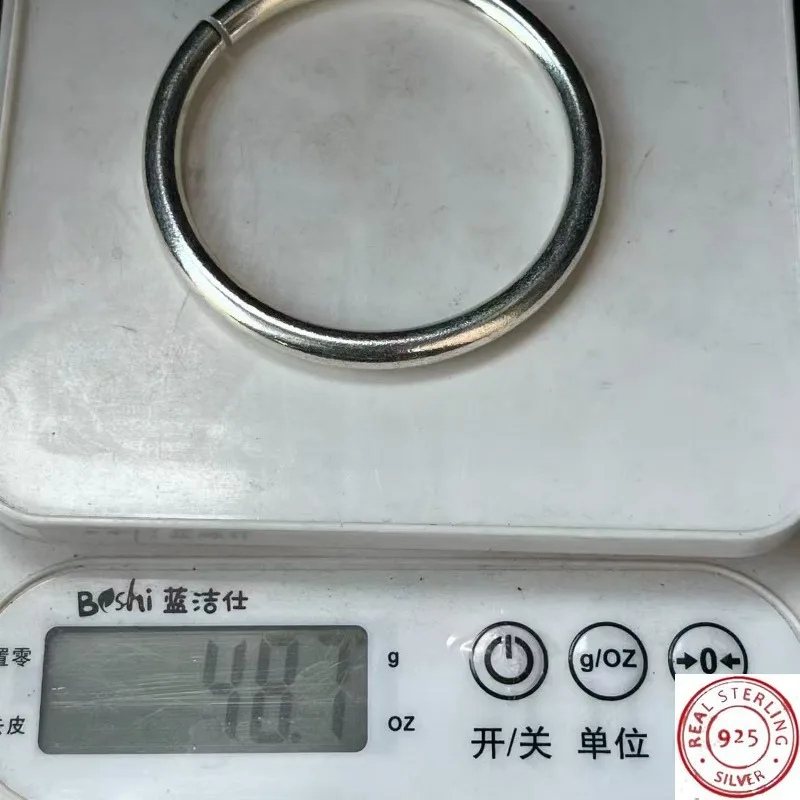 Vintage Handmade Silver‑Plated Bangle Set 2Pcs Plain Surface Open Cuff Unisex Retro Daily Wear Fashion Jewelry Ornament