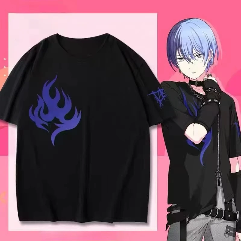 New Anime Project Sekai Aoyagi Toya Cosplay Printed Short Sleeve T-Shirt Casual Tee Fashion Vintage Shirts Versatile in Summer
