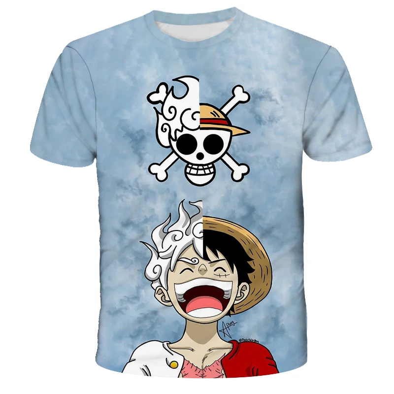 Fashion Kid Anime One Piece Luffy T Shirt Boy Clothing Kids Boys Tshirt Children T-shirt Summer Short Sleeve Tops Tees