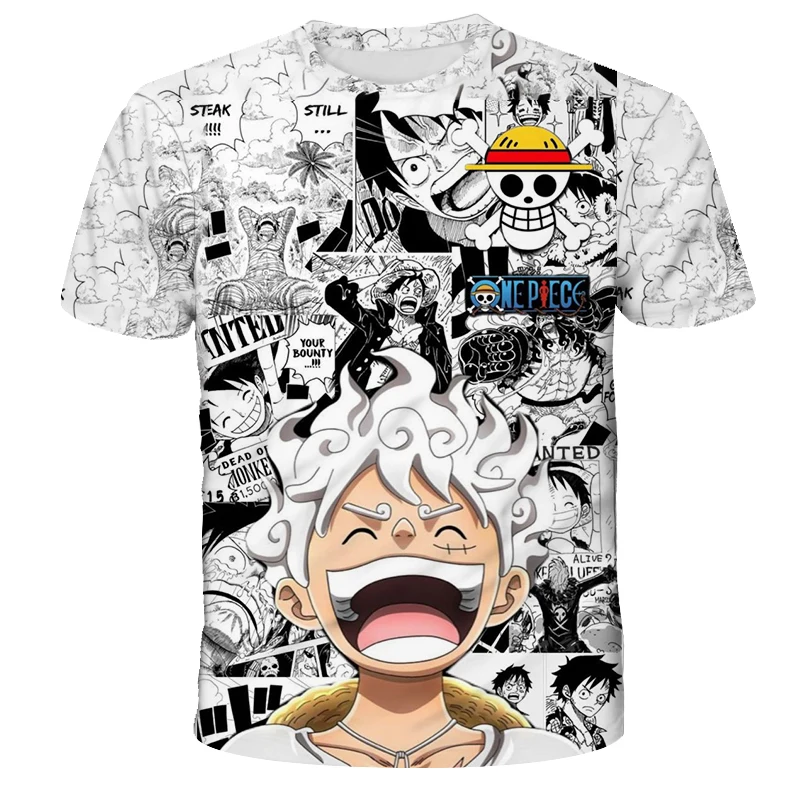 Fashion Kid Anime One Piece Luffy T Shirt Boy Clothing Kids Boys Tshirt Children T-shirt Summer Short Sleeve Tops Tees