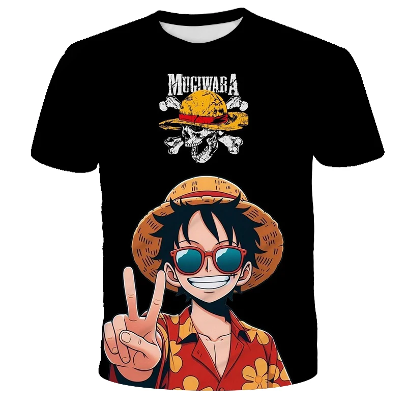 Fashion Kid Anime One Piece Luffy T Shirt Boy Clothing Kids Boys Tshirt Children T-shirt Summer Short Sleeve Tops Tees