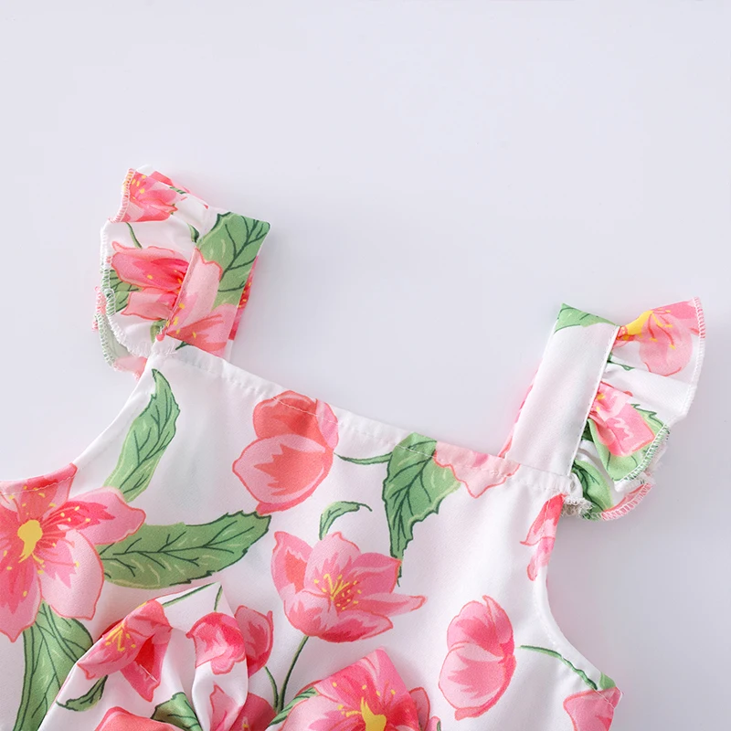 Summer Princess Dress for Little Girls Trendy Baby Kids Summer Wear with Straps Baby Girl Clothes