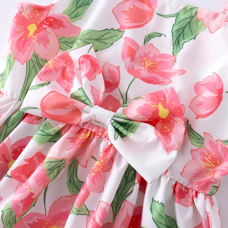 Summer Princess Dress for Little Girls Trendy Baby Kids Summer Wear with Straps Baby Girl Clothes