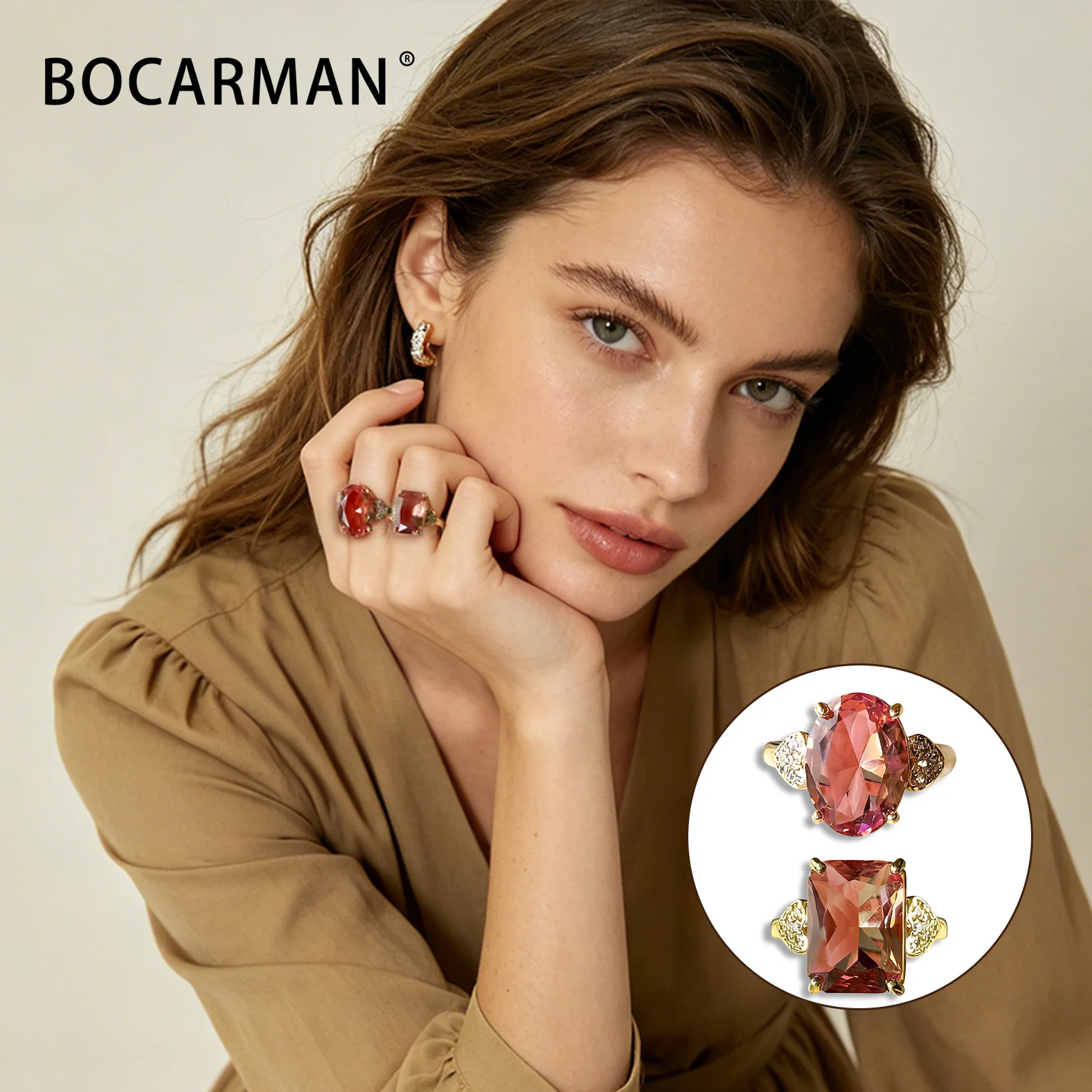 Sultanite Copper Ring for Women – Oval Cut Rectangular Cut Color Changing Gemstone Ring Changes Hue Under Sun/LED/Candlelight