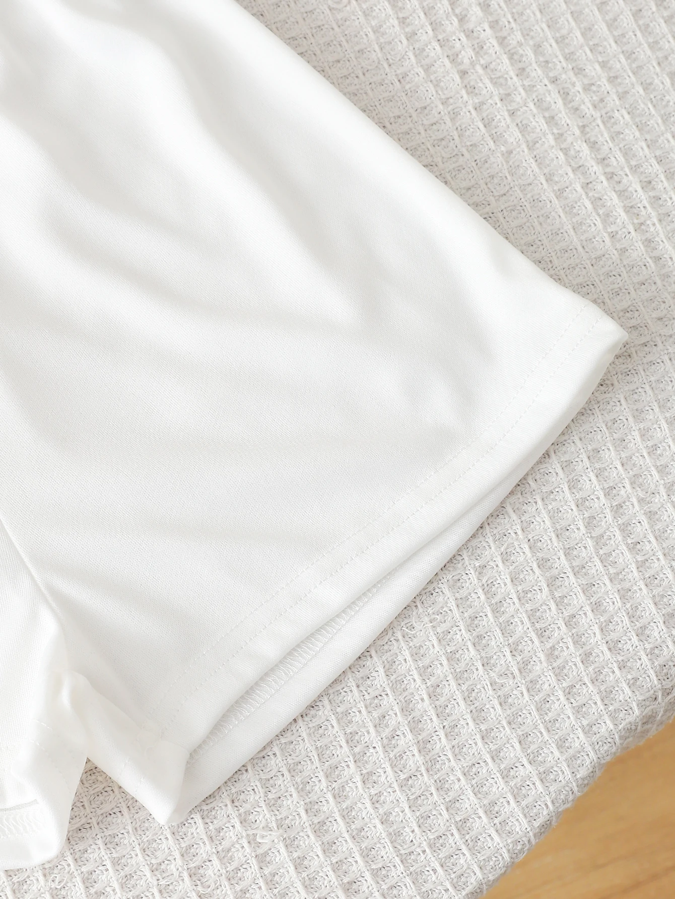 Kids Girls 2 Piece Solid White Short Sleeve T-Shirt & Shorts Set Casual Summer Loungewear Outfit