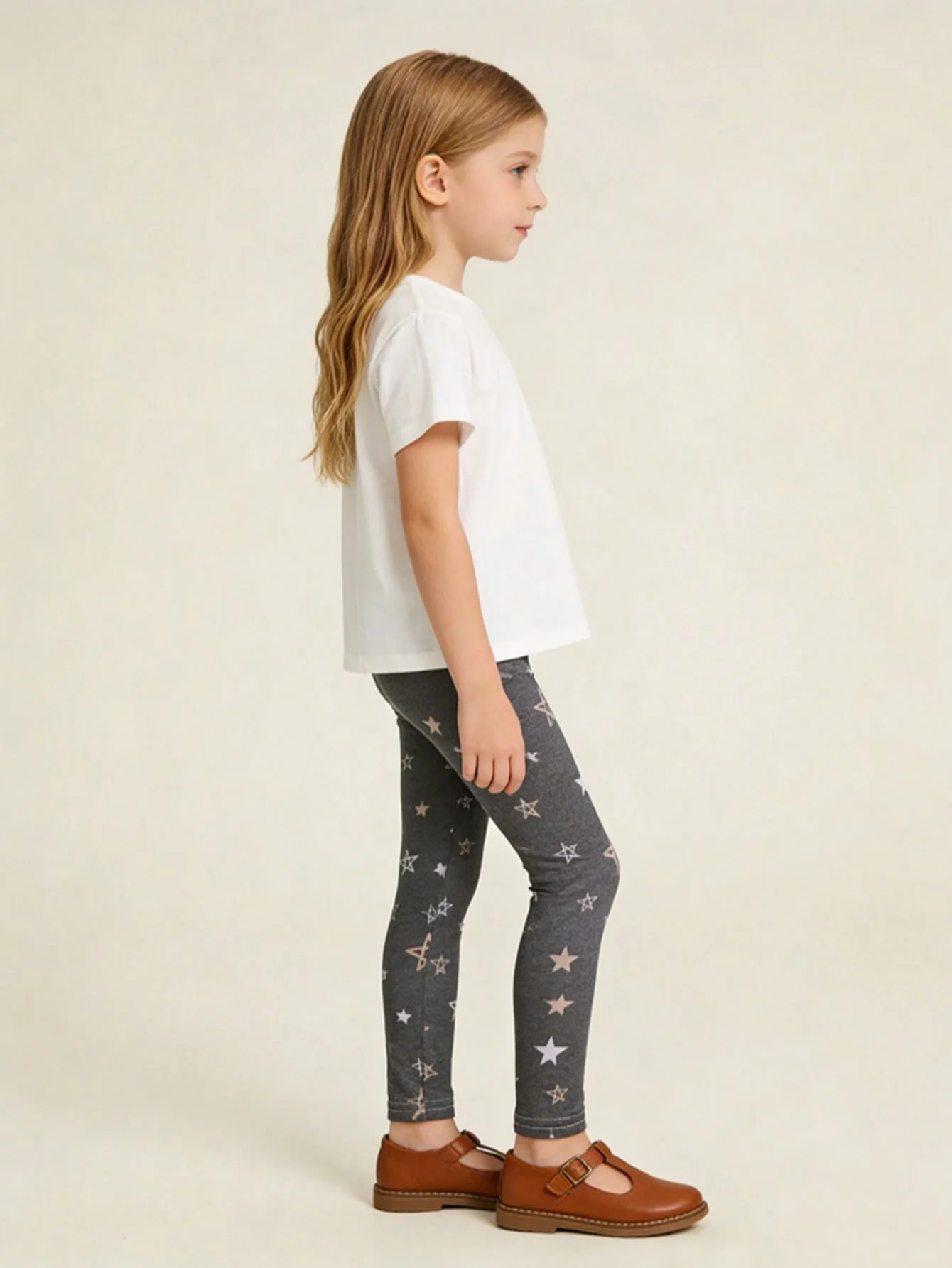 3 Pairs of Girls' Sweet Cute Printed Thin Pants, Soft and Comfortable Leggings Suitable for Girls' Daily Wear in Spring and Autumn
