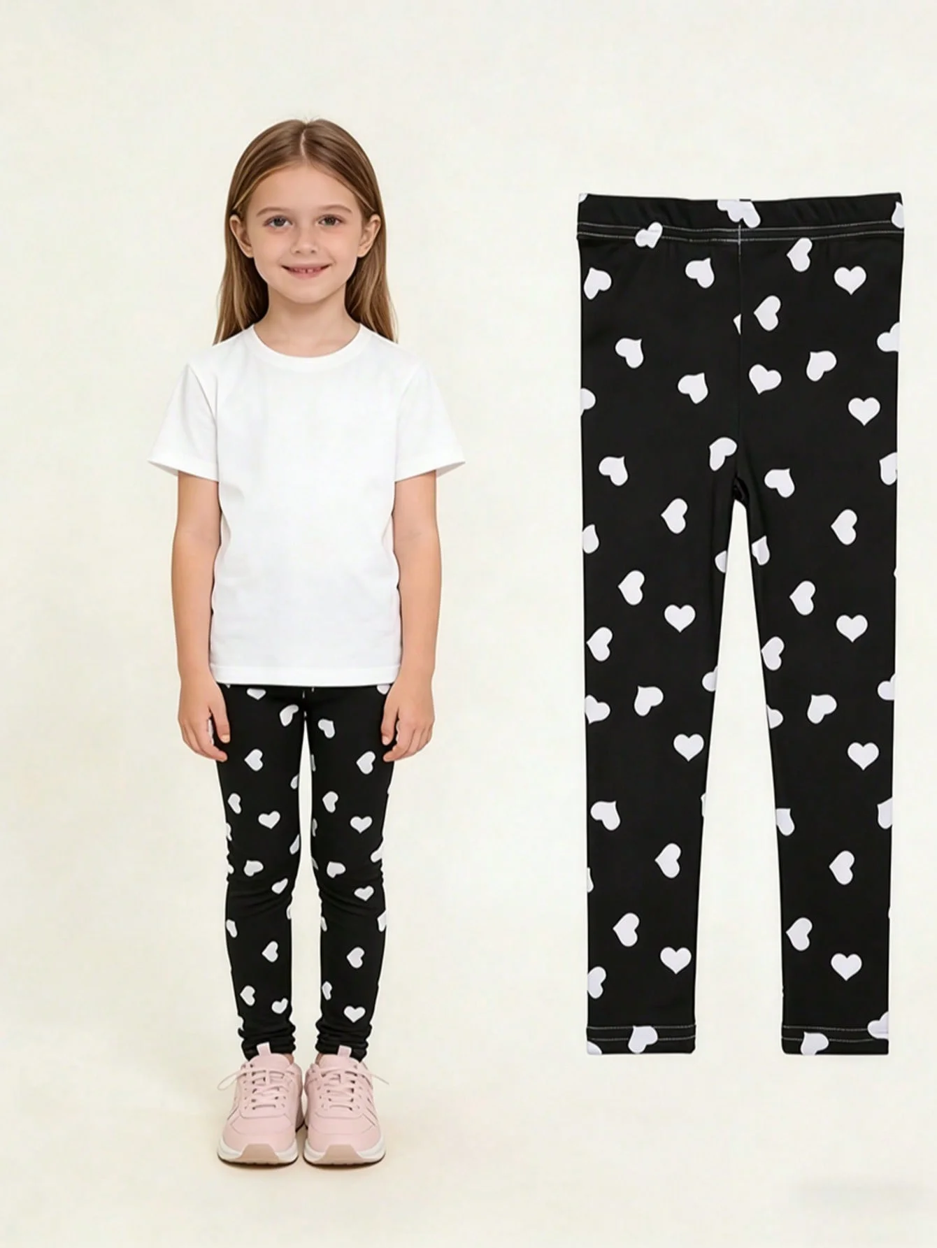 3 Pairs of Girls' Sweet Cute Printed Thin Pants, Soft and Comfortable Leggings Suitable for Girls' Daily Wear in Spring and Autumn