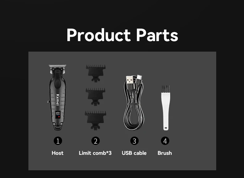 Kemei Hair Clipper Kit for Men Electric Shaver Hair Trimmer Professional Cutting Machine KM-2296 KM-3382 KM-2293 Hair Clipper