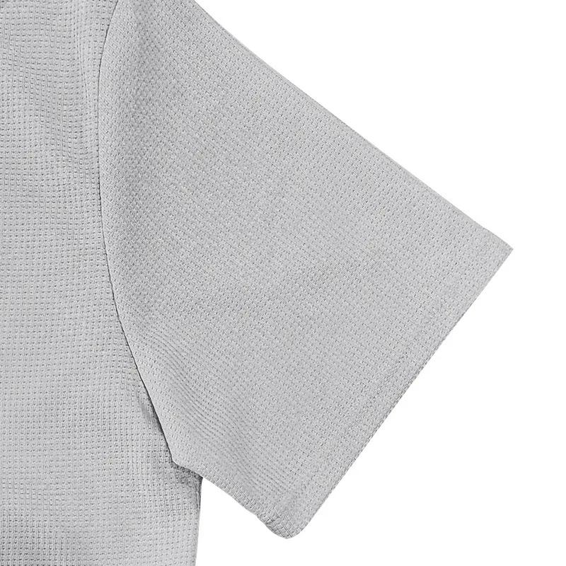2026 New Summer Breathable Polo Shirts Men Solid Waffle Short Sleeve Polo Shirts for Men Fashion Casual VCollar Polo Shirt