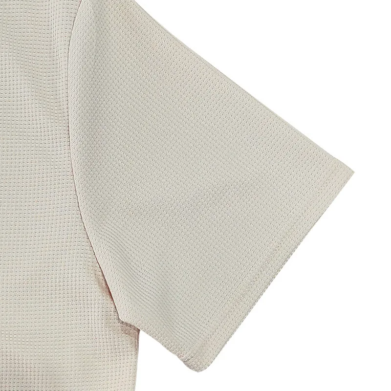 2026 New Summer Breathable Polo Shirts Men Solid Waffle Short Sleeve Polo Shirts for Men Fashion Casual VCollar Polo Shirt