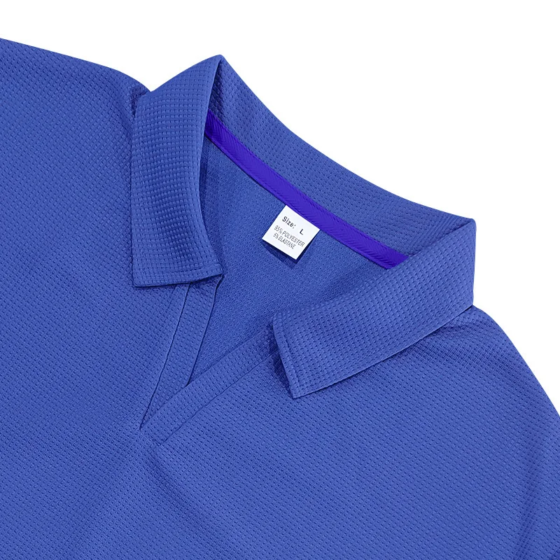 2026 New Summer Breathable Polo Shirts Men Solid Waffle Short Sleeve Polo Shirts for Men Fashion Casual VCollar Polo Shirt
