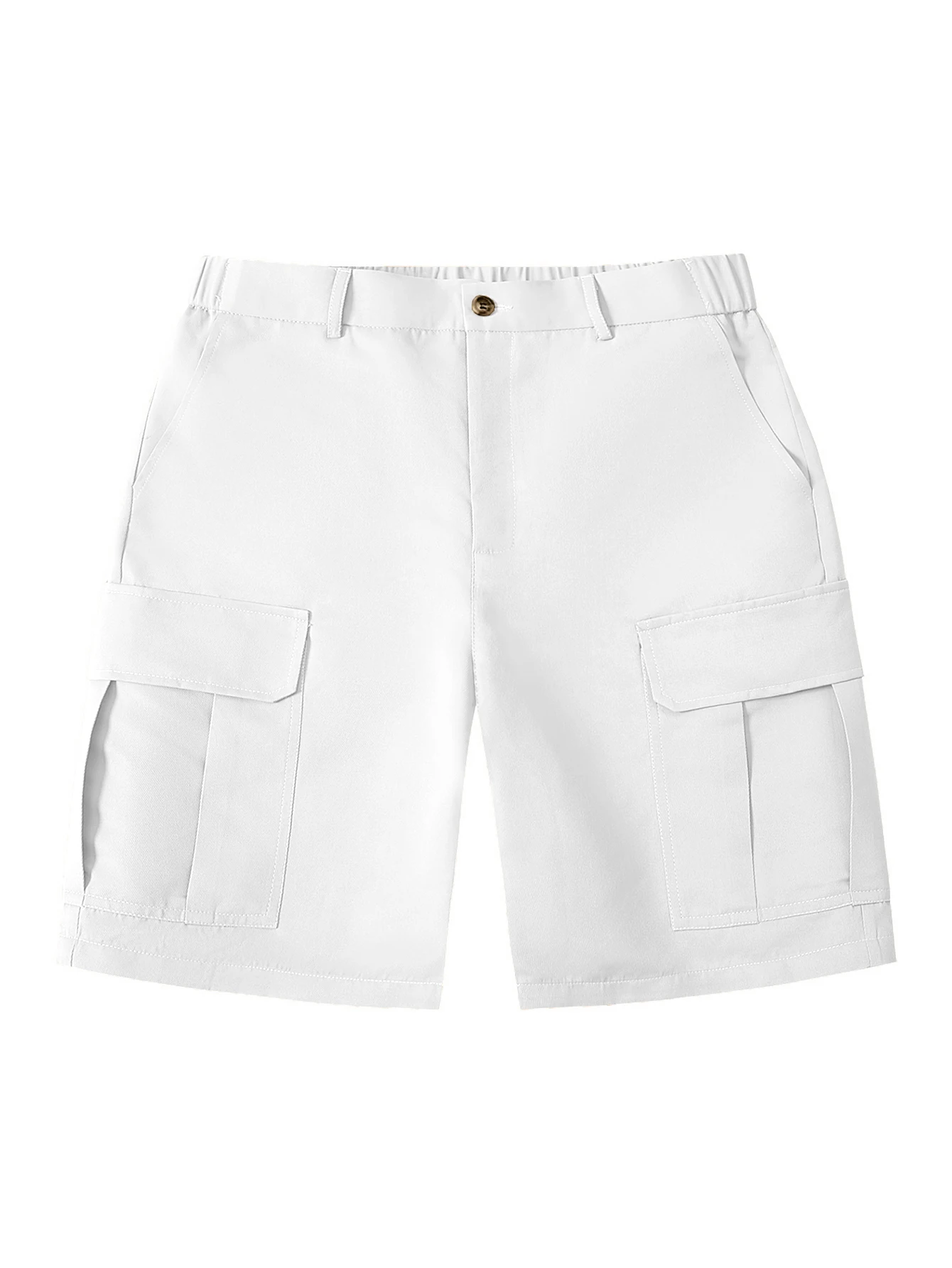 Men's summer shorts, fashionable multi pocket work pants, outdoor casual white business shorts, simple and trendy work pants, hi