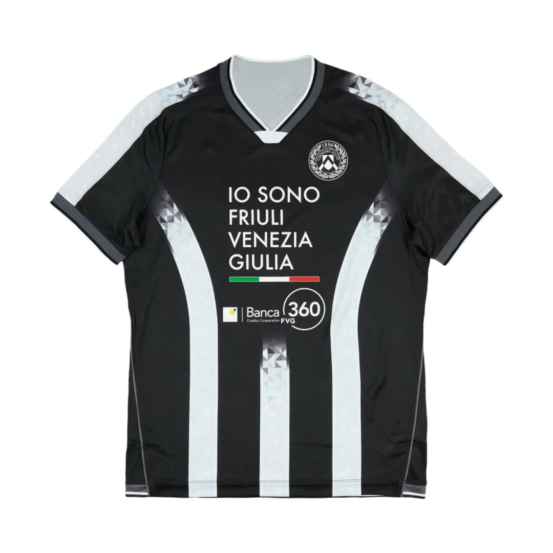 Black & White Vertical Striped Soccer Shirt & Shorts Set Udinese Home Adult Kids Athleisure Set Summer Breathable Quick-drying