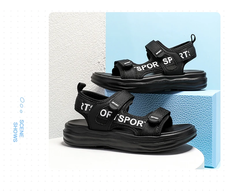 A Pair of Summer Simple New Sandals for Boys, Children's Comfortable Sports Breathable Wear-Resistant Non-Slip Beach Shoes, Men's Outdoor Casual Shoes
