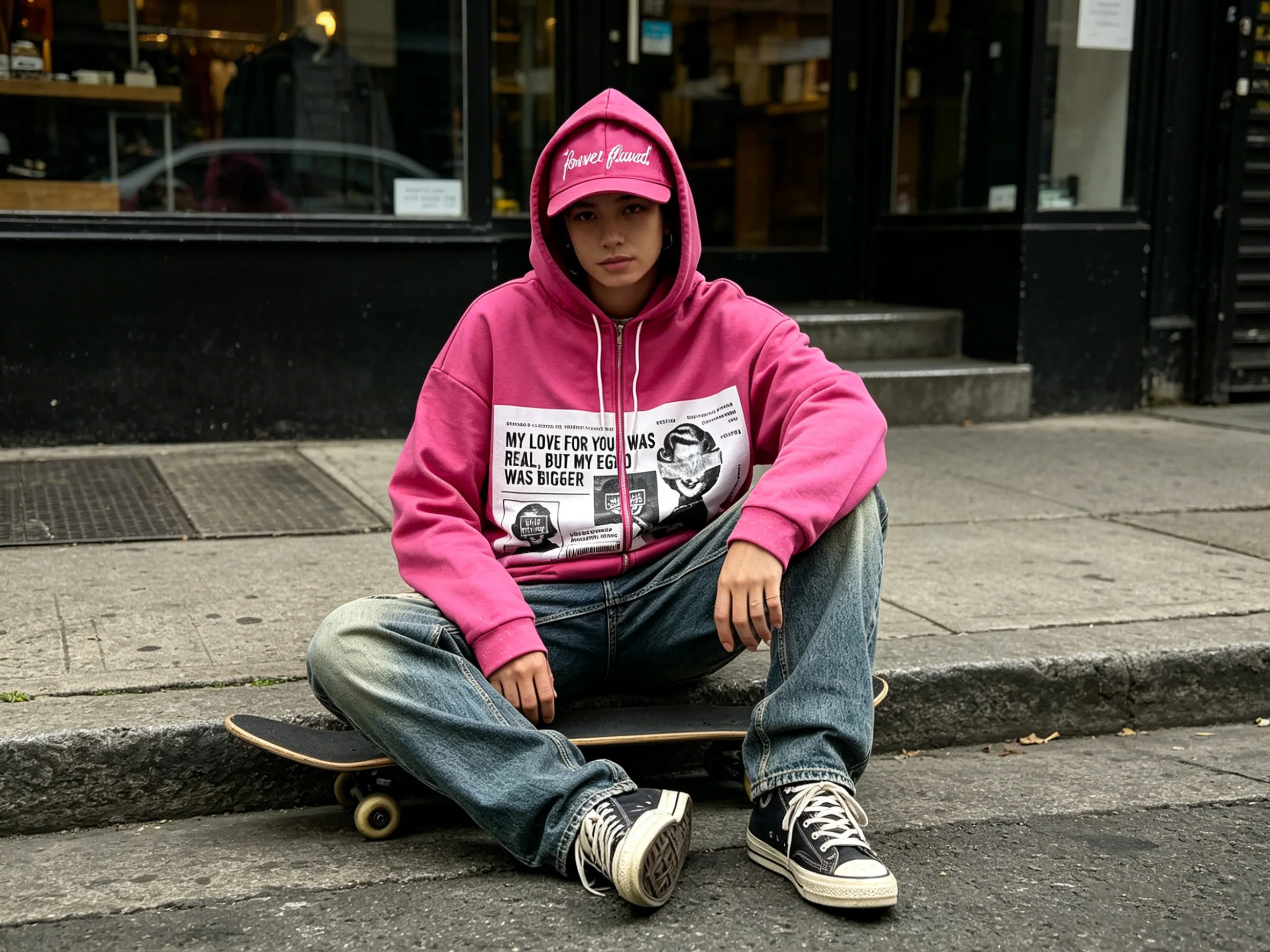 Autumn and Winter American Street Hip Hop Style Retro Design Sense Personality Cardigan Hooded Men's and Women's Sweater