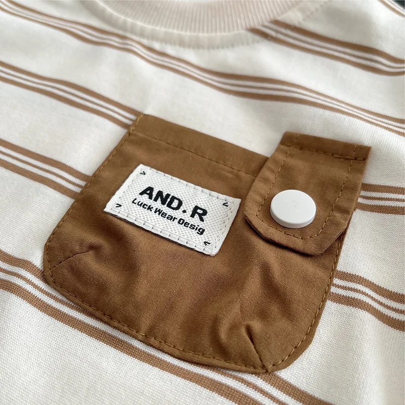 Children Summer Fashion Baby Boy Clothes Suits Striped Pocket TShirt Shorts 2pcs/Set Toddler Casual Costume Kids Tracksuits